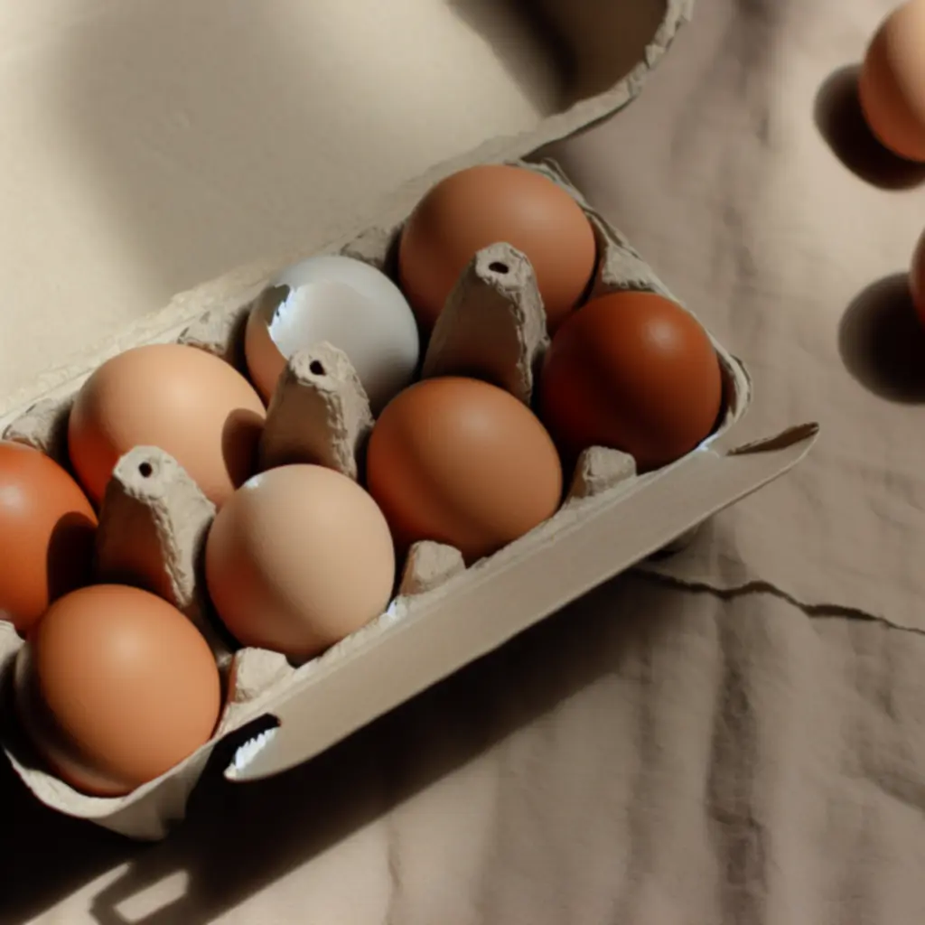 Tien biologische eieren in kartonnen doos