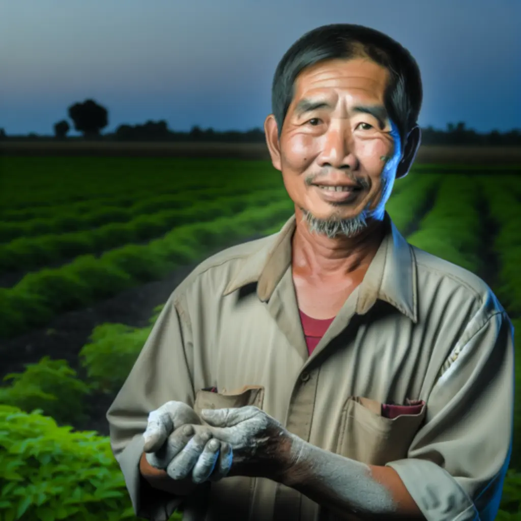 Geportretteerde boer op zijn erf
