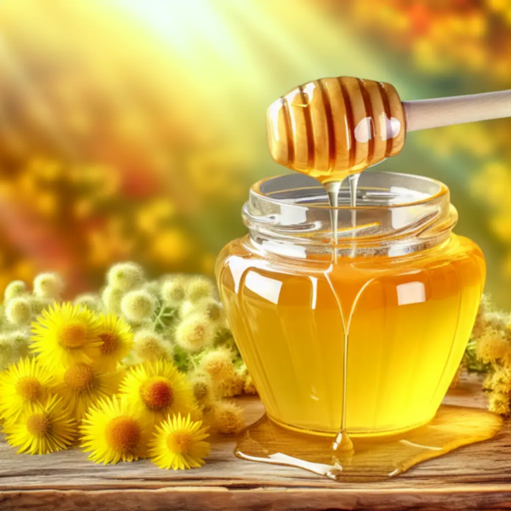 Pot rauwe bloemenhoning